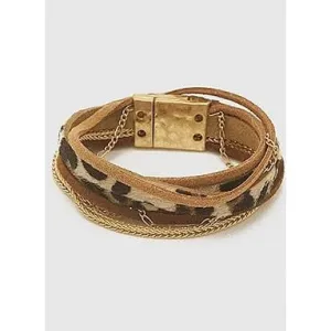 Animal Print Leopard Wrap Around Magnetic Bracelet
