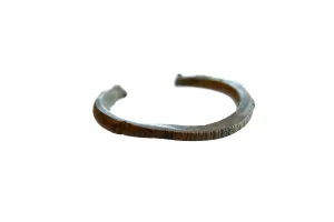 Antique African Bronze Cuff Bracelet with Geometric Detailing
