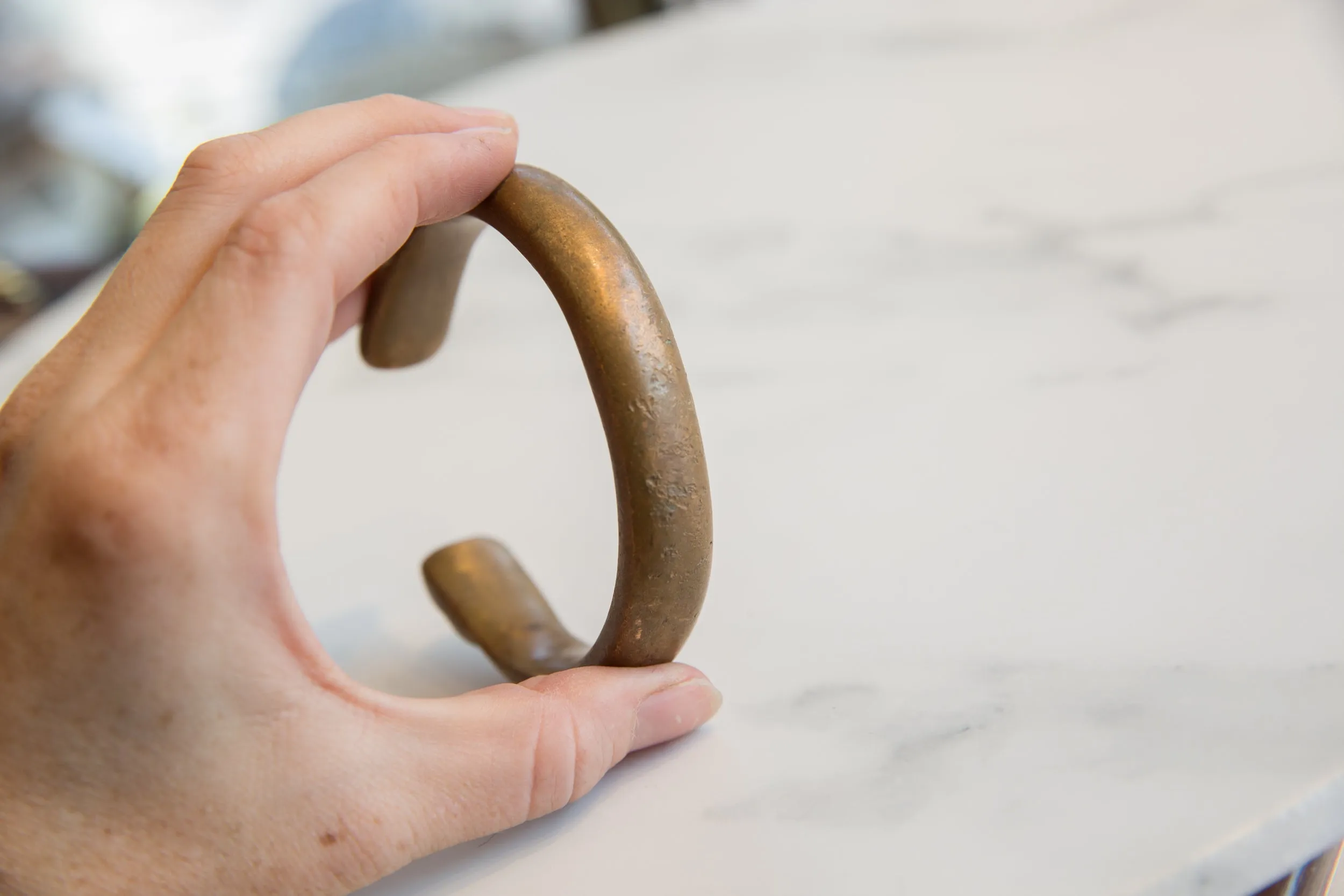 Antique African Bronze Snake Cuff Bracelet