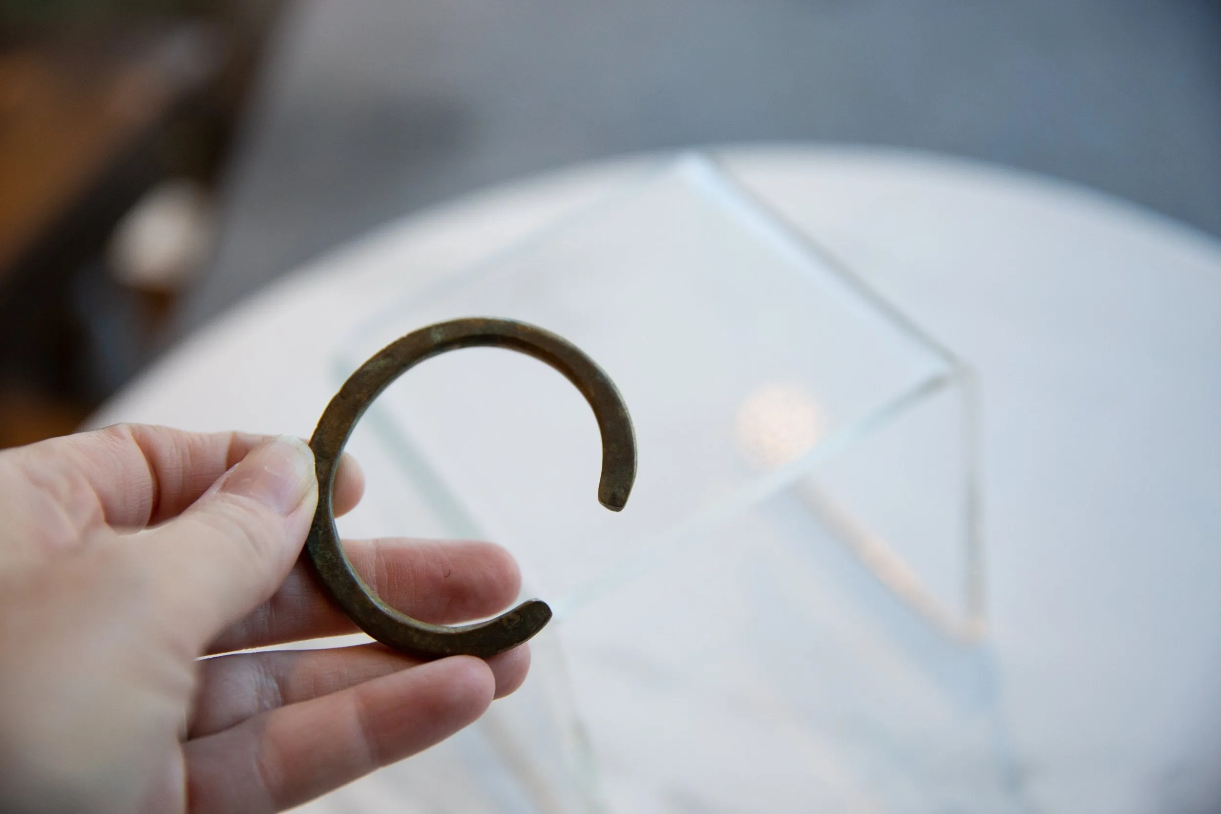 Antique African Child's Bronze Simplistic Cuff Bracelet