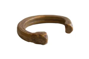 Antique African Copper and Bronze Snake Cuff Bracelet