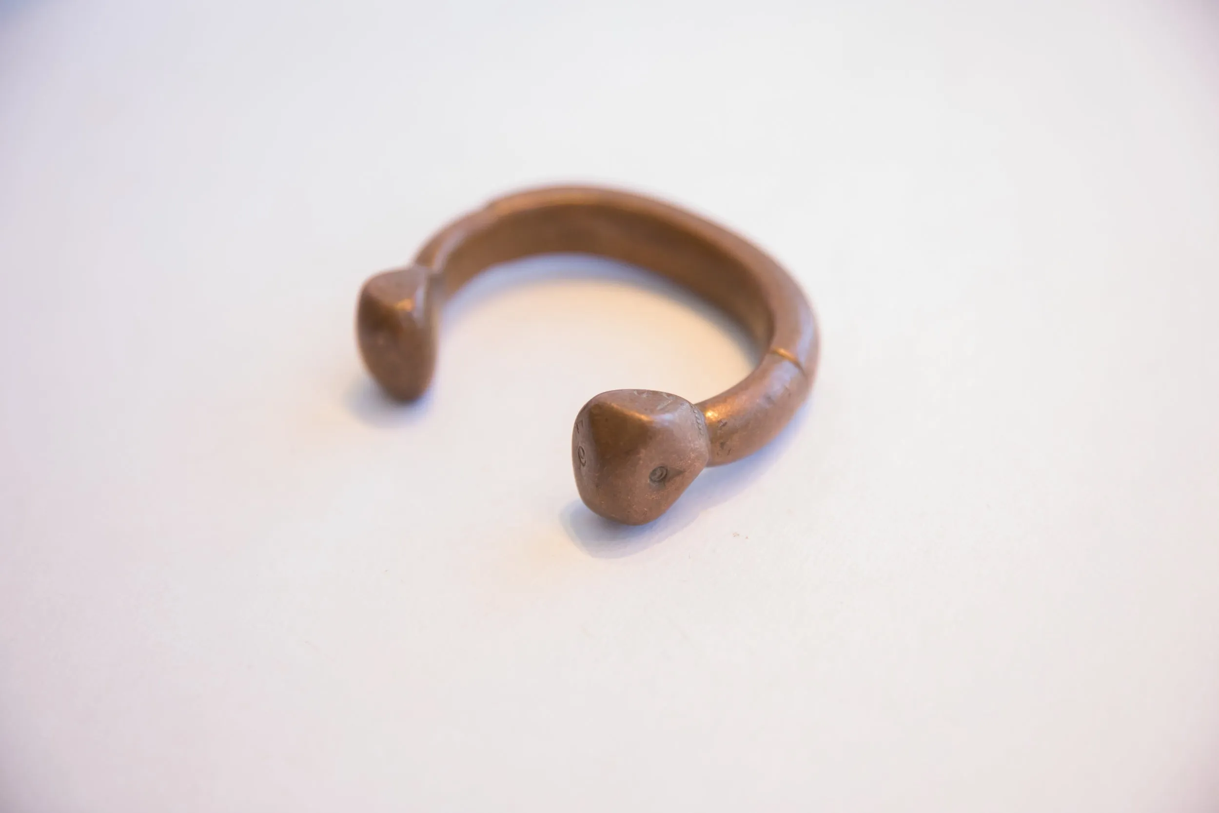Antique African Copper Snake Cuff Bracelet