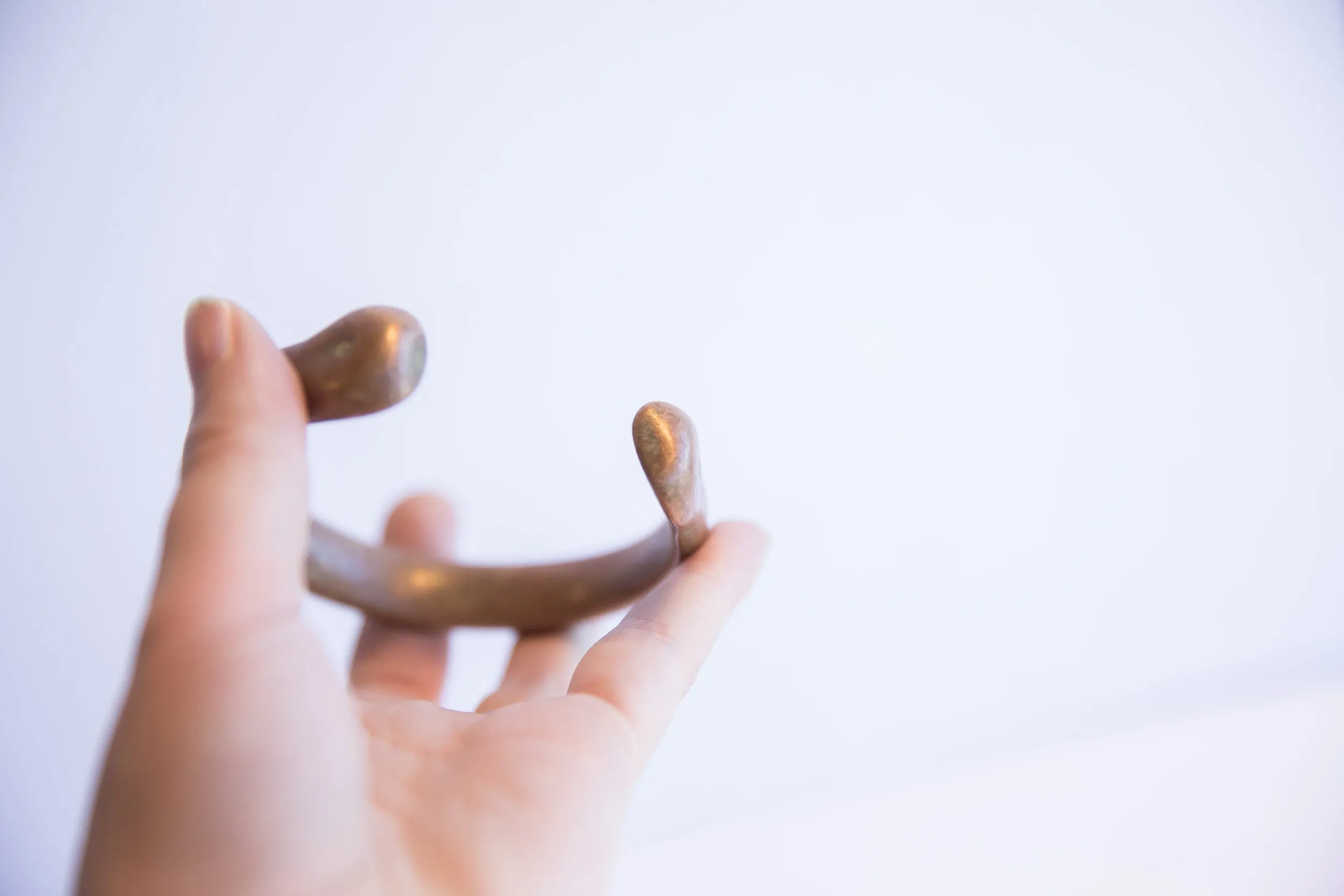 Antique African Copper Snake Cuff Bracelet