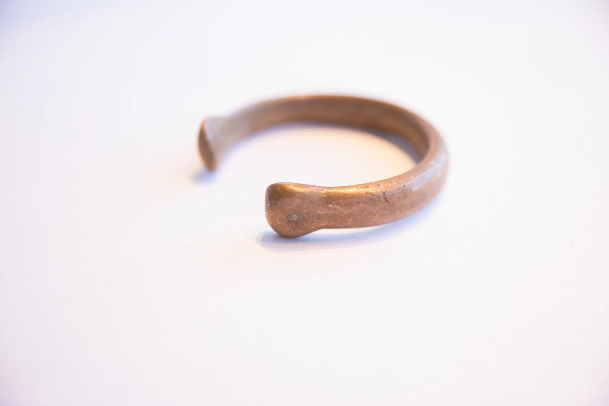 Antique African Copper Snake Cuff Bracelet