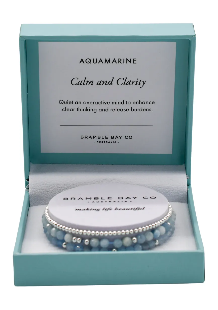 Aquamarine Trio Bracelet Set - Calm & Clarity