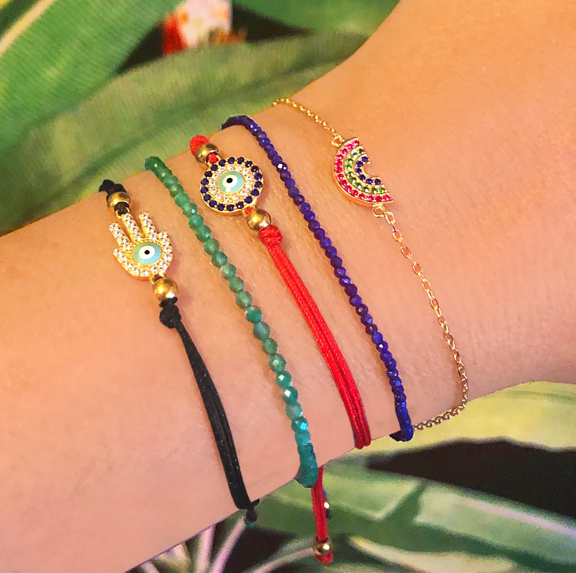 Atelier All Day Evil Eye Red String Bracelet