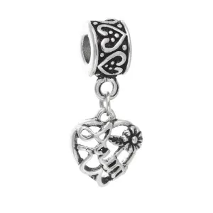 Aunt Love Heart Charm Bead