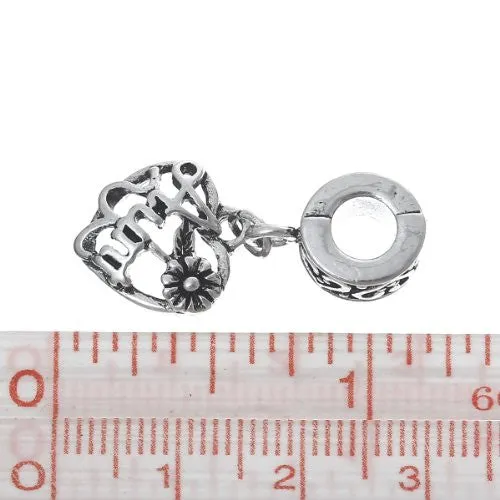 Aunt Love Heart Charm Bead