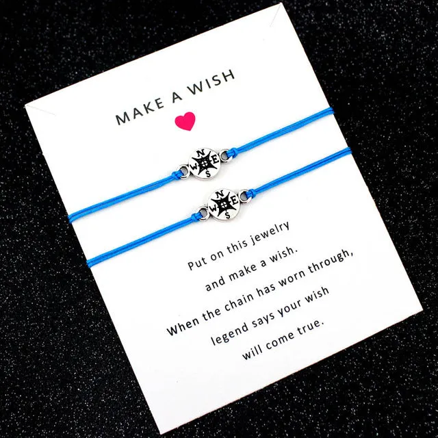 Aunt Niece Mother Daughters Grandma Granddaughter Love Friends Thanksgiving Gift Make a Wish Dream Compass Bracelets for Women