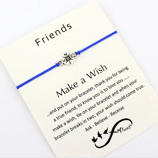 Aunt Niece Mother Daughters Grandma Granddaughter Love Friends Thanksgiving Gift Make a Wish Dream Compass Bracelets for Women