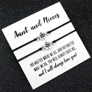 Aunt Niece Mother Daughters Grandma Granddaughter Love Friends Thanksgiving Gift Make a Wish Dream Compass Bracelets for Women