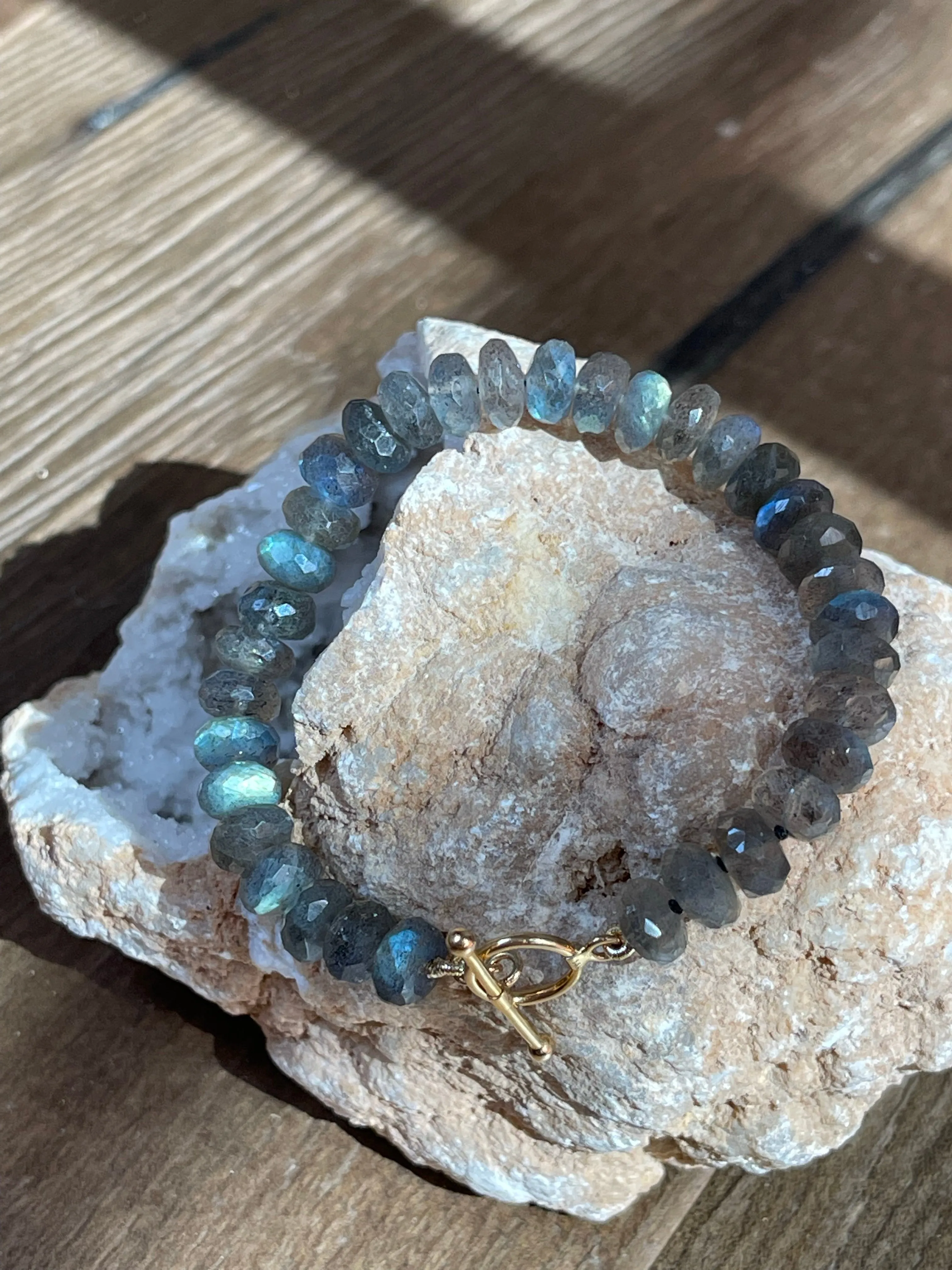 AURORA BOREALIS LABRADORITE BEADED BRACELET