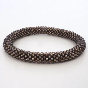 Beaded Bracelet - Brown Purple Shiny