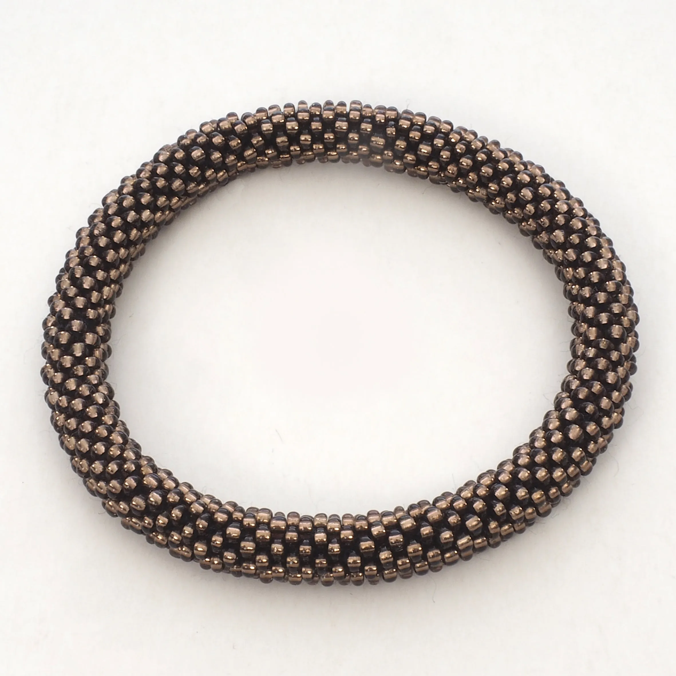 Beaded Bracelet - Brown Purple Shiny