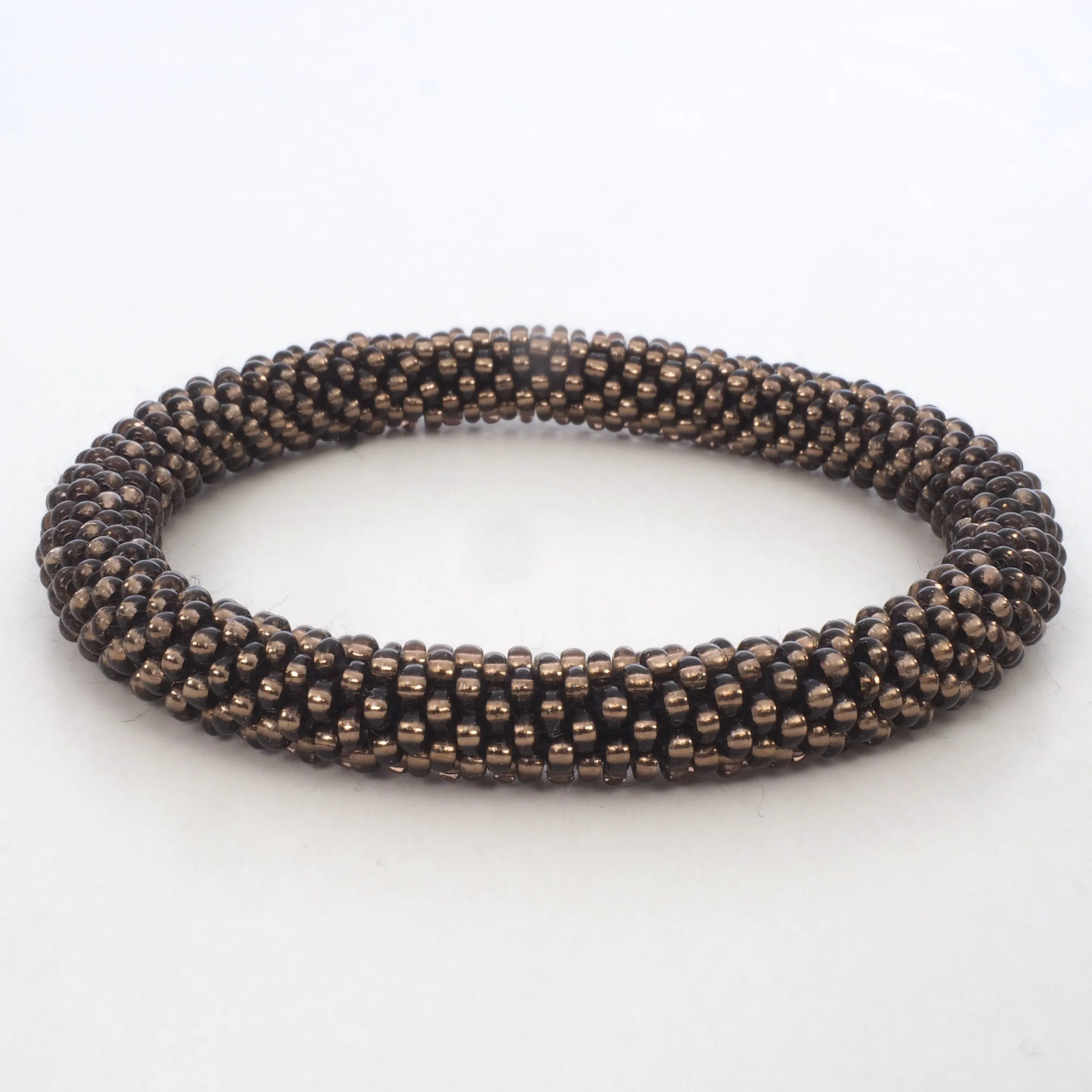 Beaded Bracelet - Brown Purple Shiny