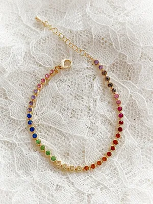 Bezel Set CZ Crystal Bracelet