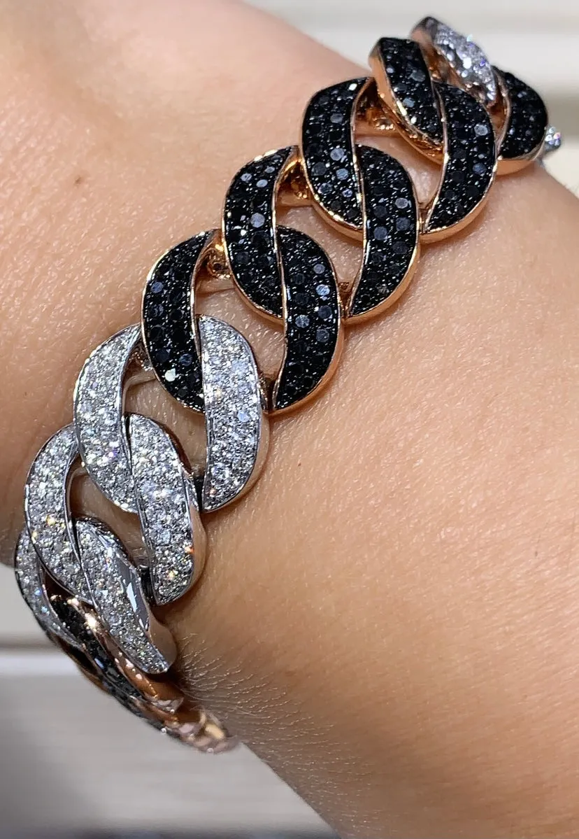 Black & Diamond 8.57CT T.W. Pave Link Bracelet