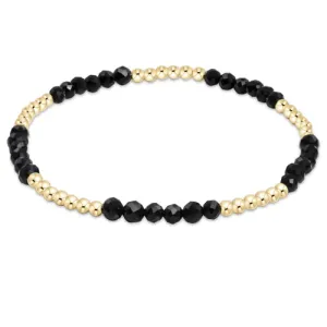 Blissful pattern 2.5mm Bead Bracelet - Faceted Onyx