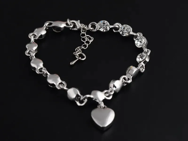 Blue Crystal Heart Bracelet for Women