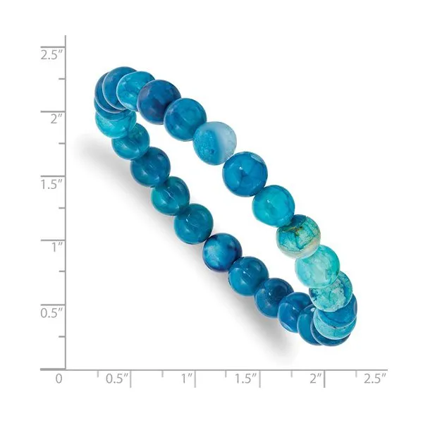Blue Fire Agate Beaded Stretch Bracelet