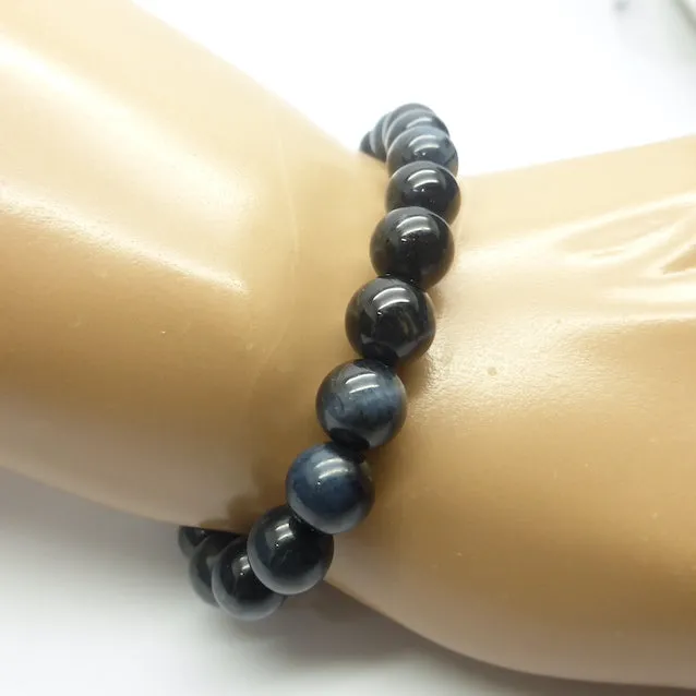Blue Tiger Eye or Hawks Eye Stretch Bracelet