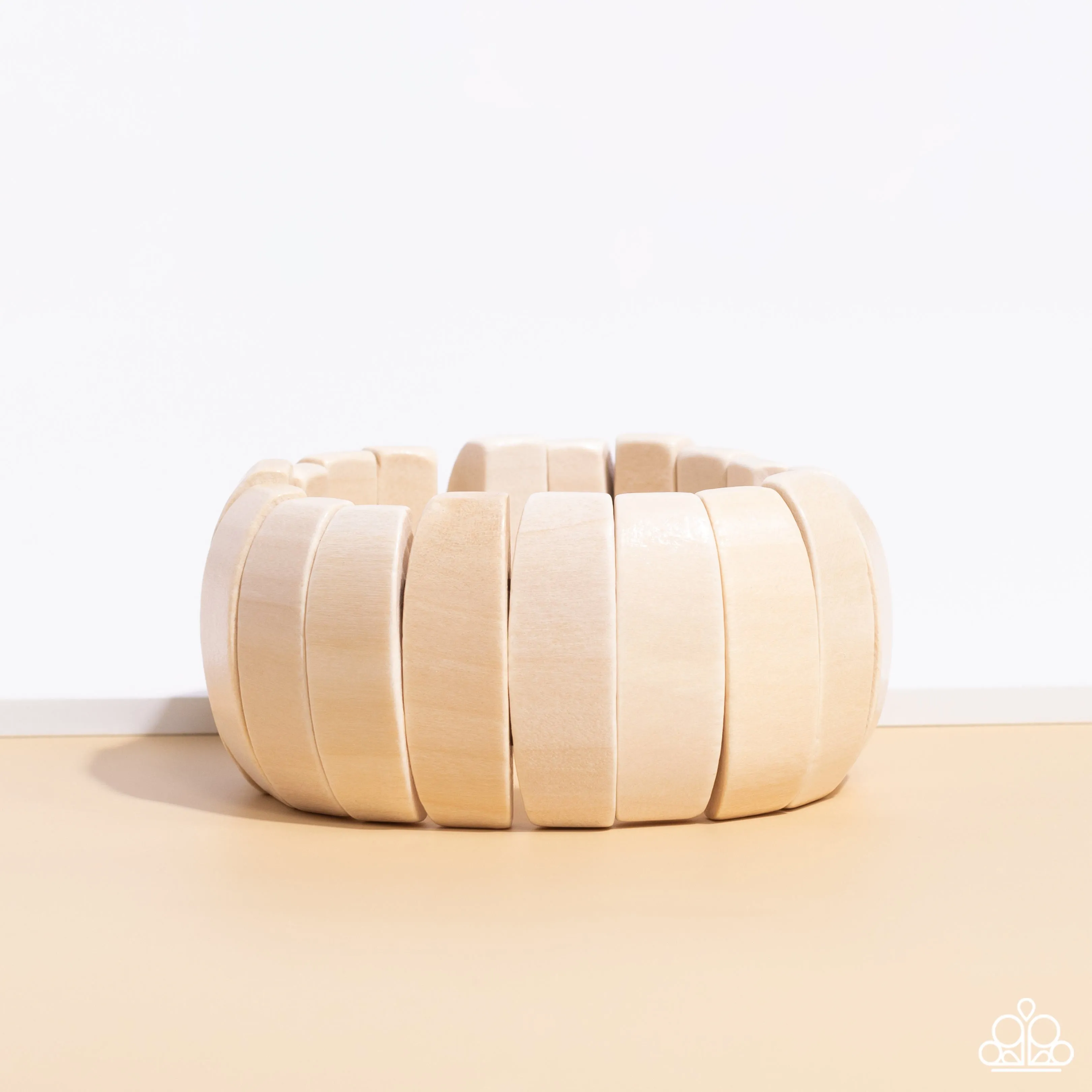 Boardwalk Bonanza - White (Natural-Colored Wood) Bracelet