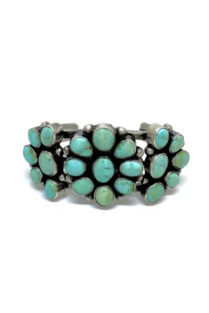 Bob Becenti Sonoran Gold Turquoise Cluster Bracelet