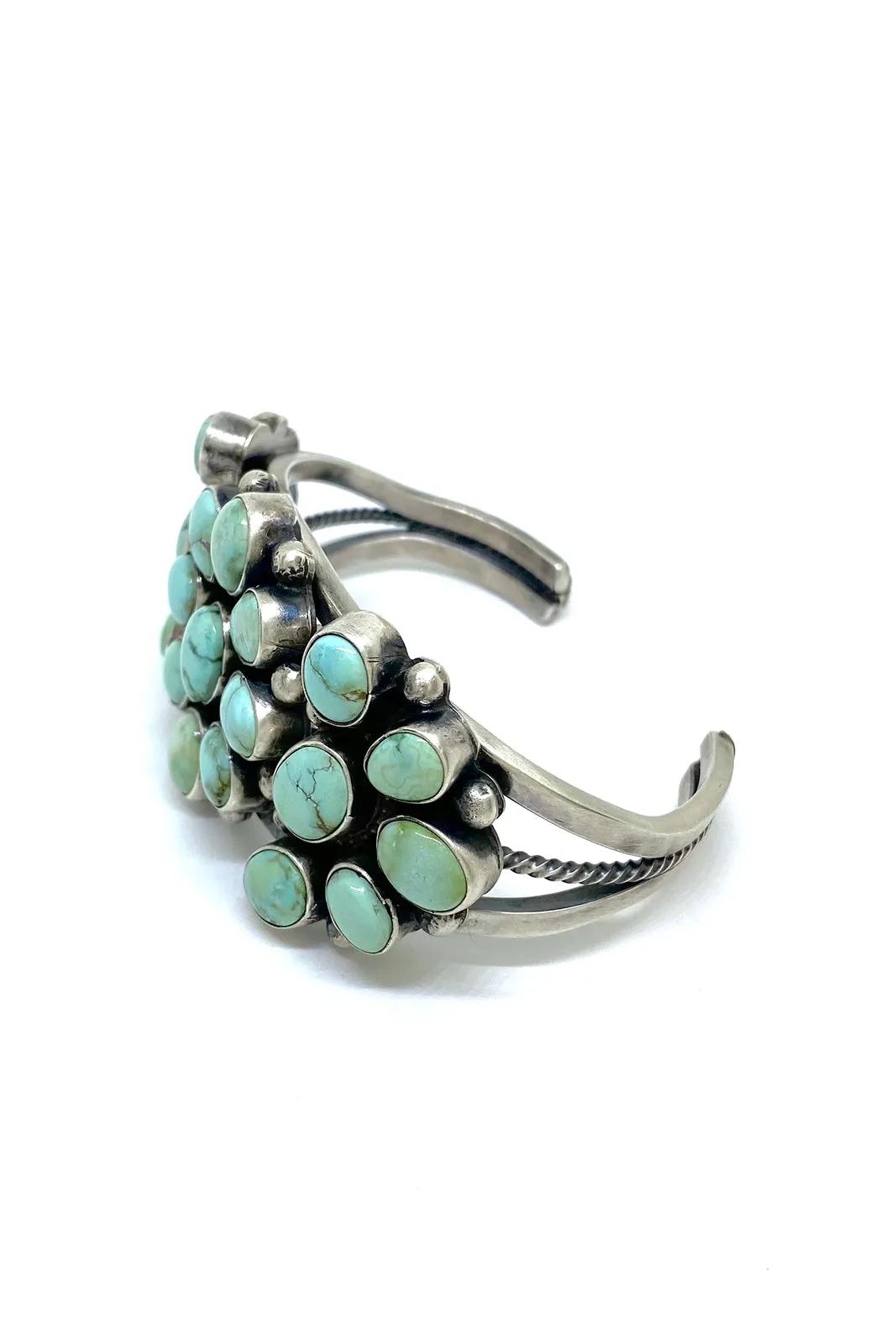 Bob Becenti Sonoran Gold Turquoise Cluster Bracelet