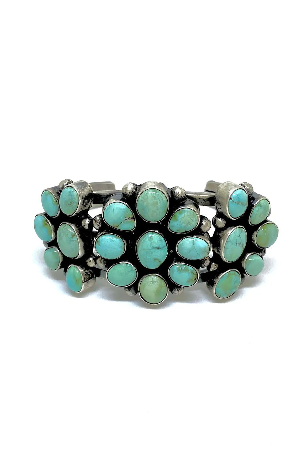 Bob Becenti Sonoran Gold Turquoise Cluster Bracelet
