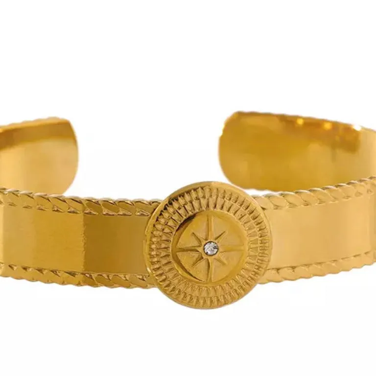 Boho & Mala Gold Cuff Bracelet BC10012