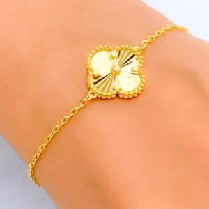 Bold Clover 21k Gold Bracelet