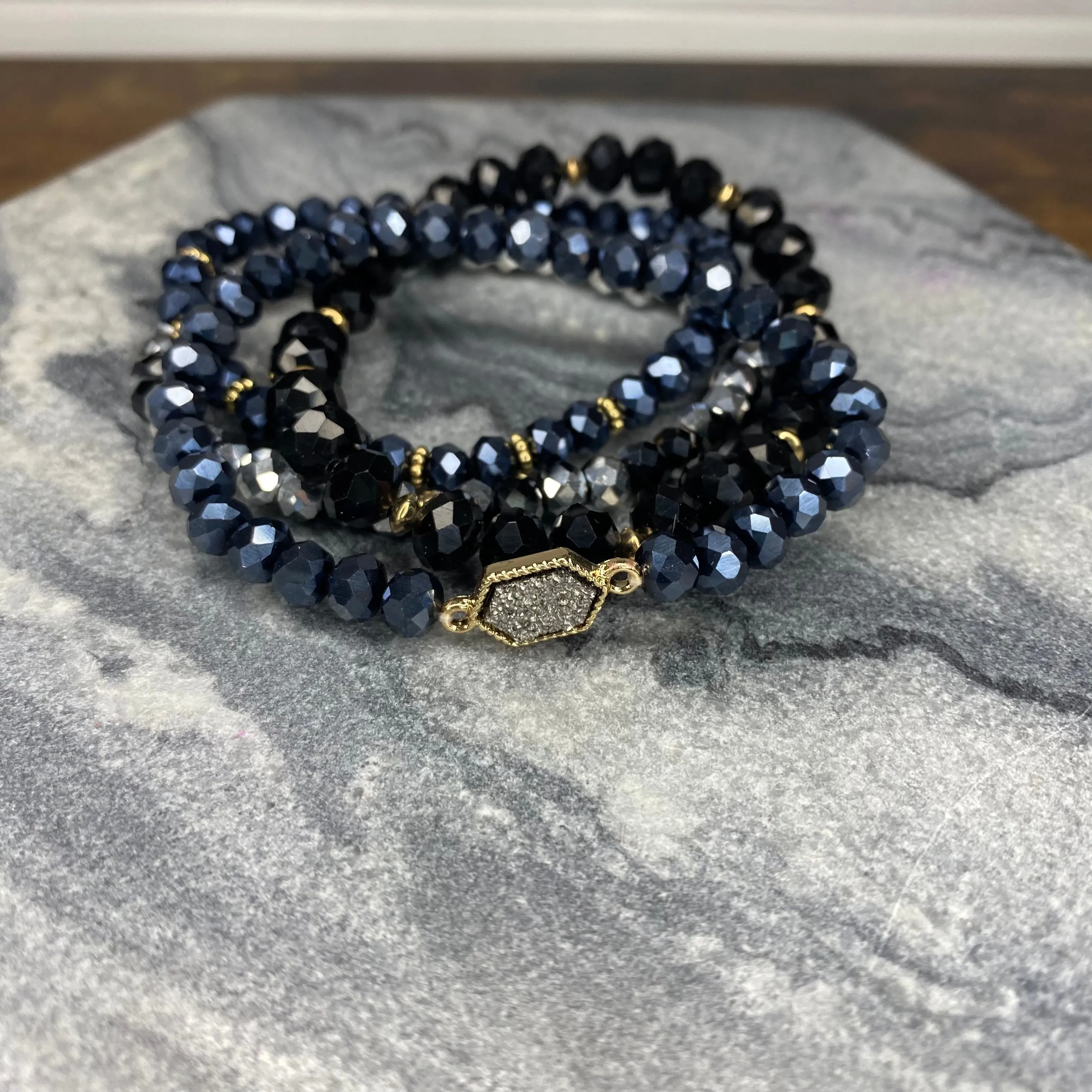 Bracelet Pack - Druzy Bead - Black