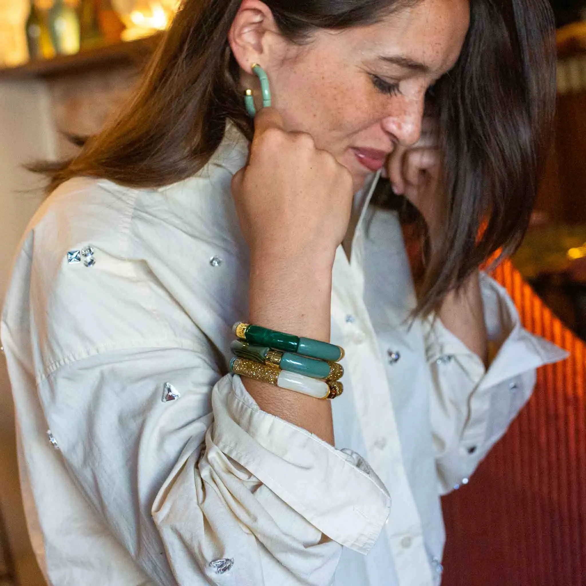 BRACELET PIPOCA VERDE-OURO 2