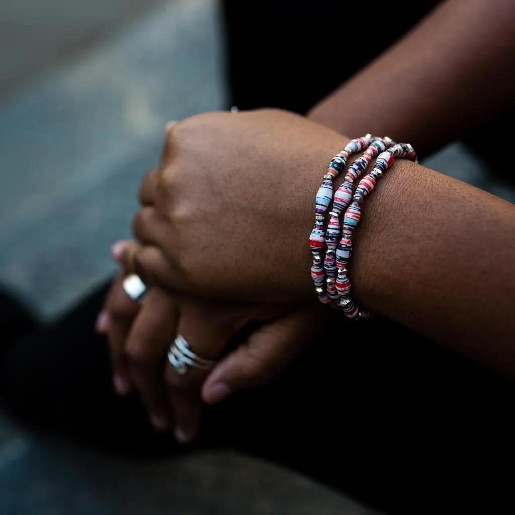 Bracelet -  Racing Stripes Triple Wrap Multi