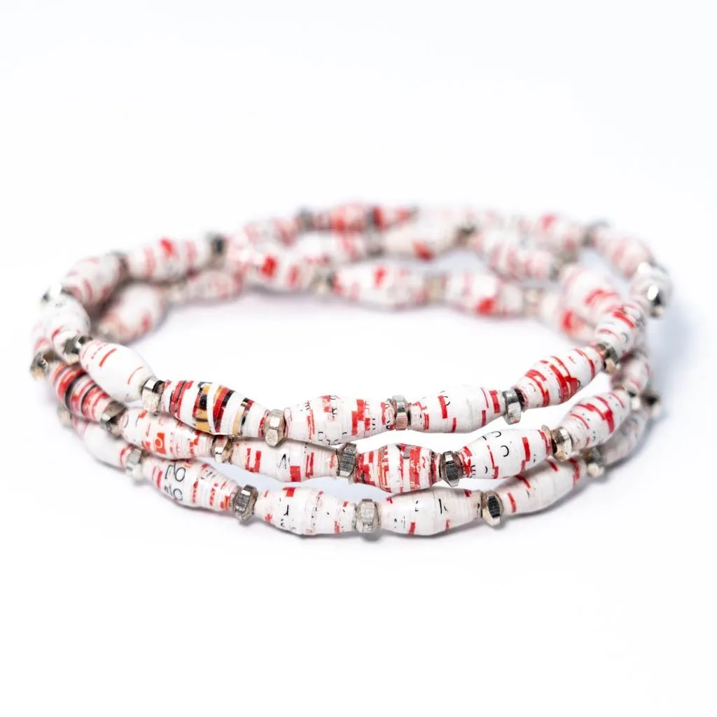 Bracelet -  Strawberry Swirl Triple Wrap Multi