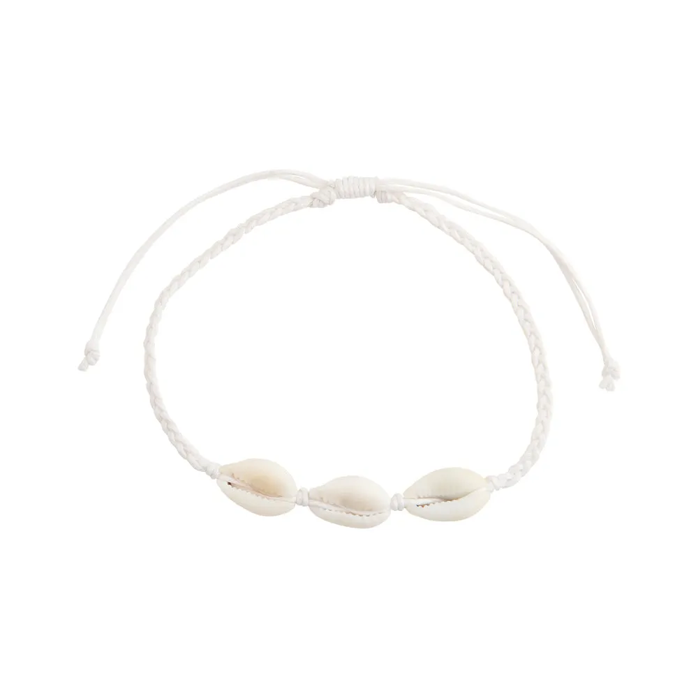 Braided Linen Triple Cowry Bracelet