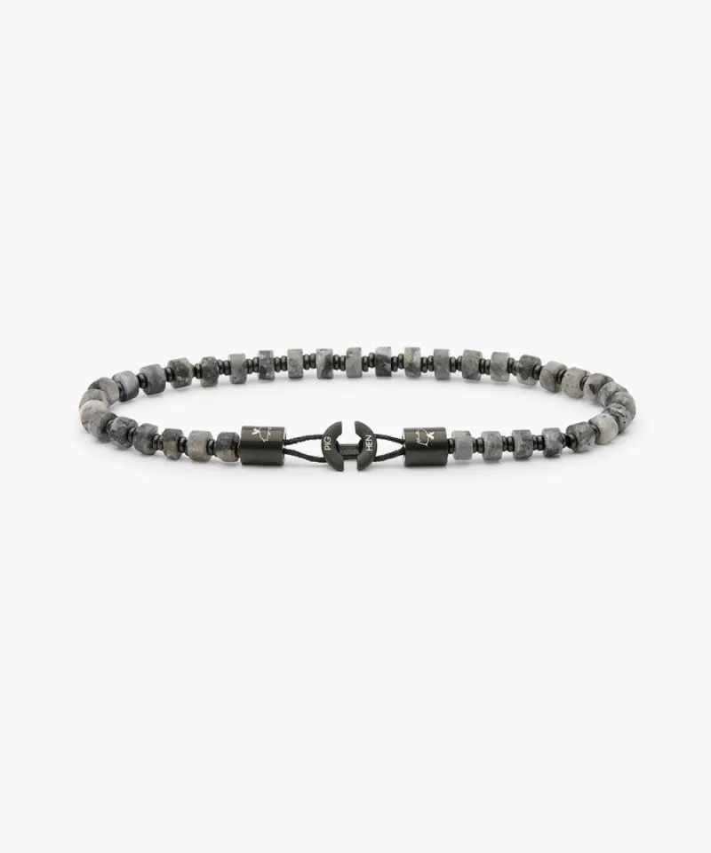 Brontide 4mm Beaded Bracelet in Spectrolite & Black