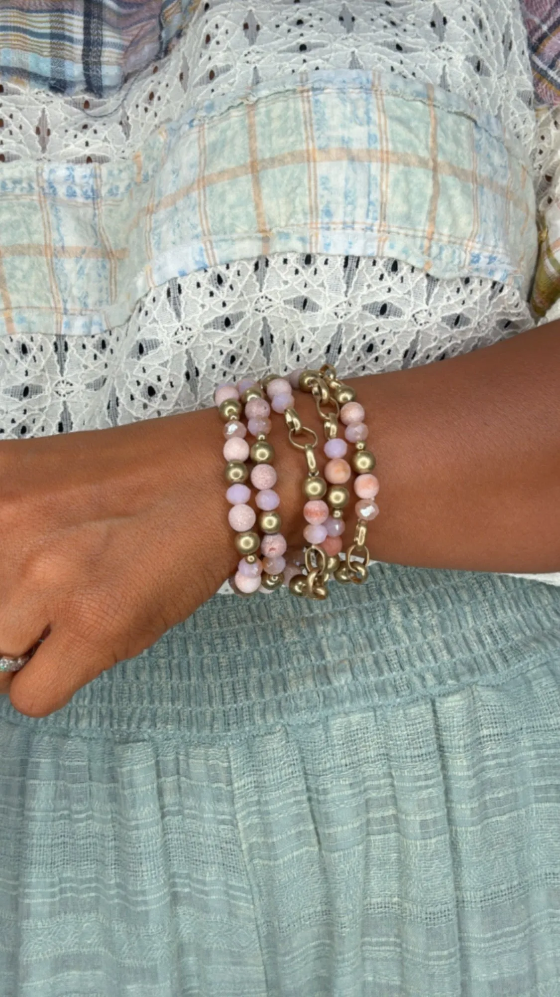Brynn Bracelet Stack, Pink