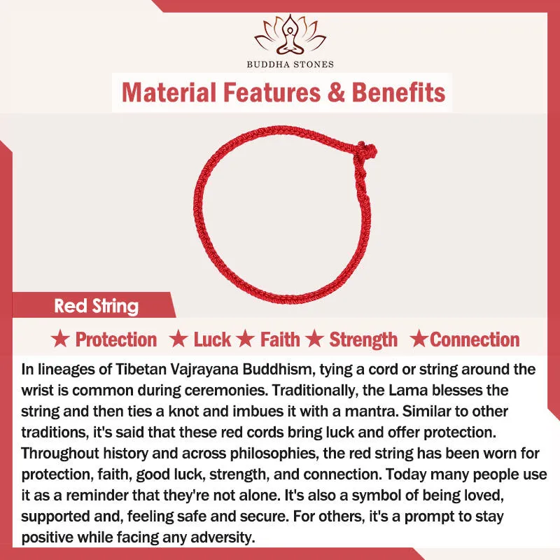 Buddha Stones Handmade Chinese Zodiac Red String Peach Wood Luck Bracelet