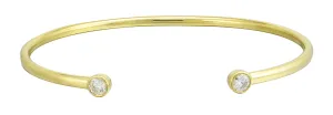 Burnish Set Marquise-cut Diamond Open Wrap Bangle Bracelet
