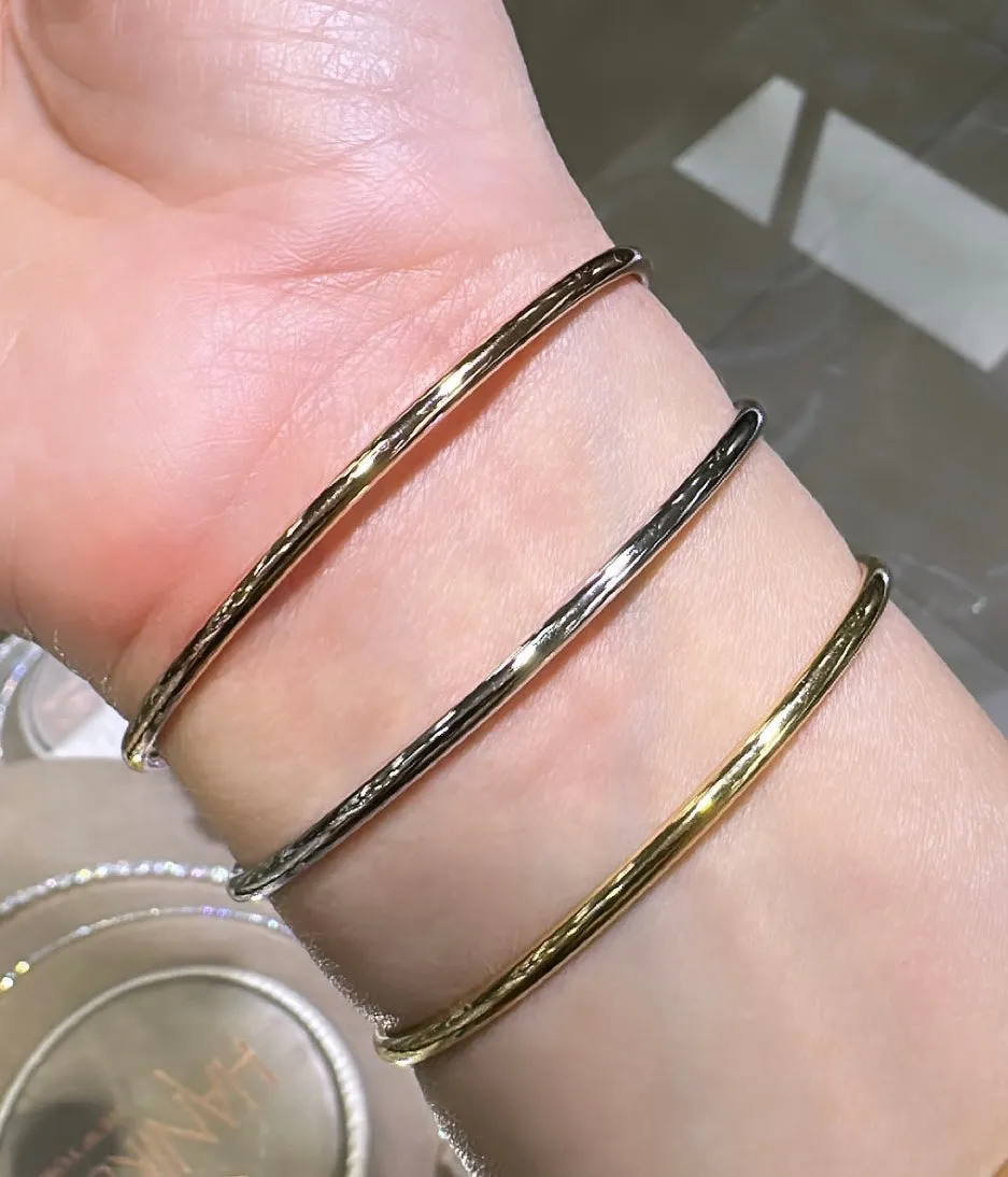 Burnish Set Marquise-cut Diamond Open Wrap Bangle Bracelet