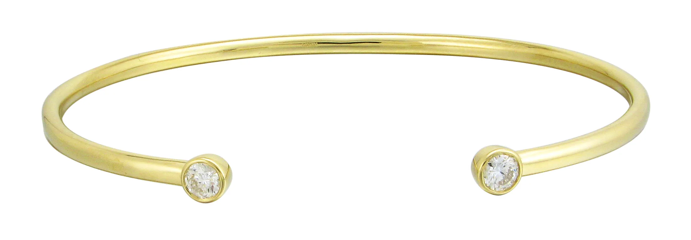 Burnish Set Marquise-cut Diamond Open Wrap Bangle Bracelet