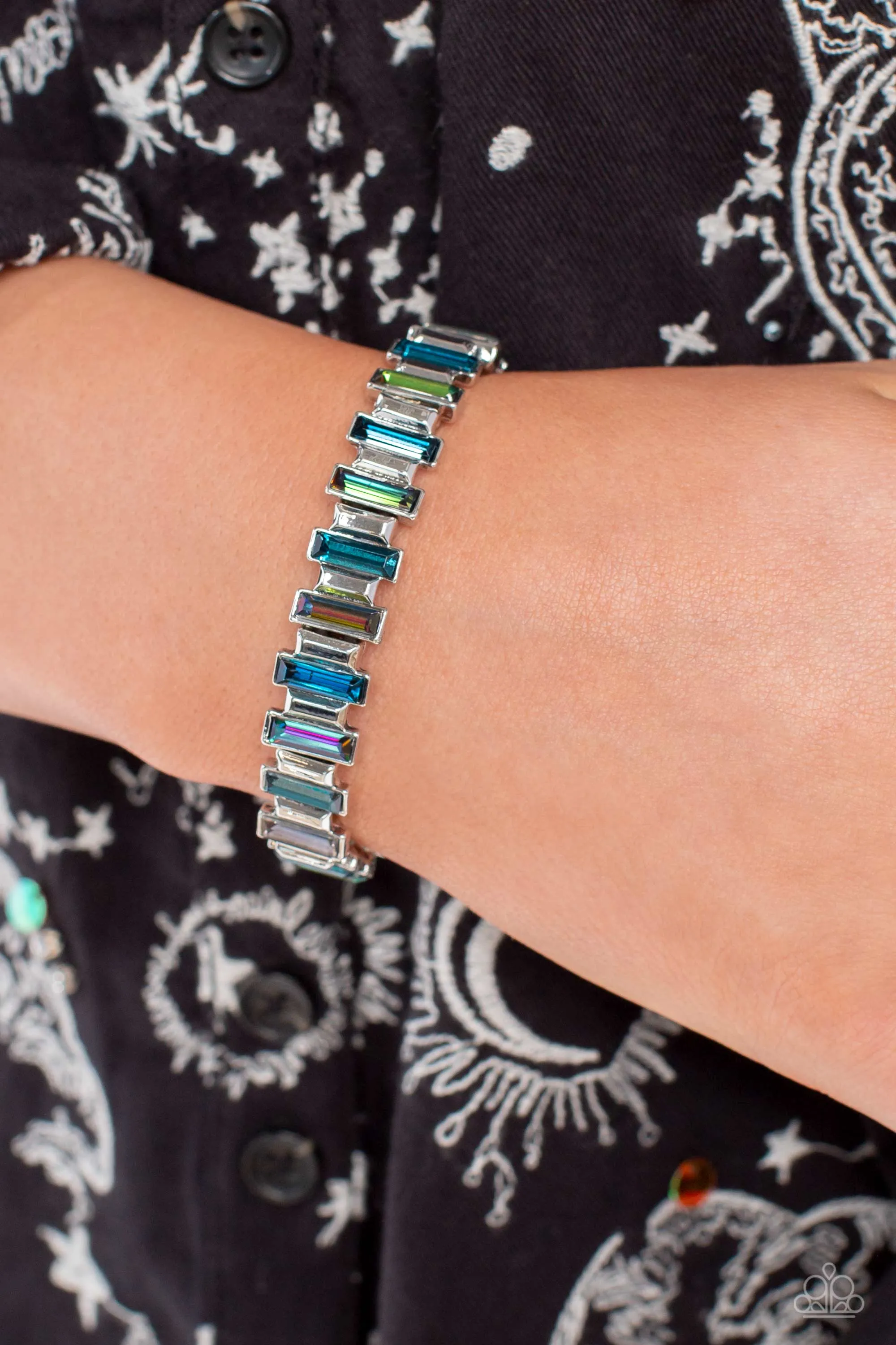BURSTING the Midnight Oil - Multi - Rhinestone Stretchy Paparazzi Bracelet