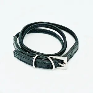CA Amazon Black Alligator Wrap Buckle Bracelet