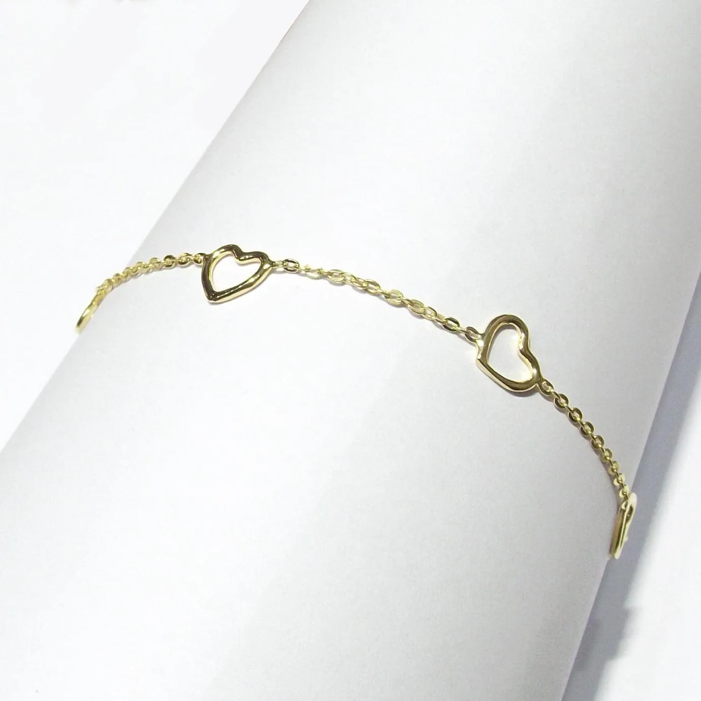 Capodagli Bracelet 5 Hearts with 925 silver thread Pvd finish yellow gold cpd-bra-arg-0001-G