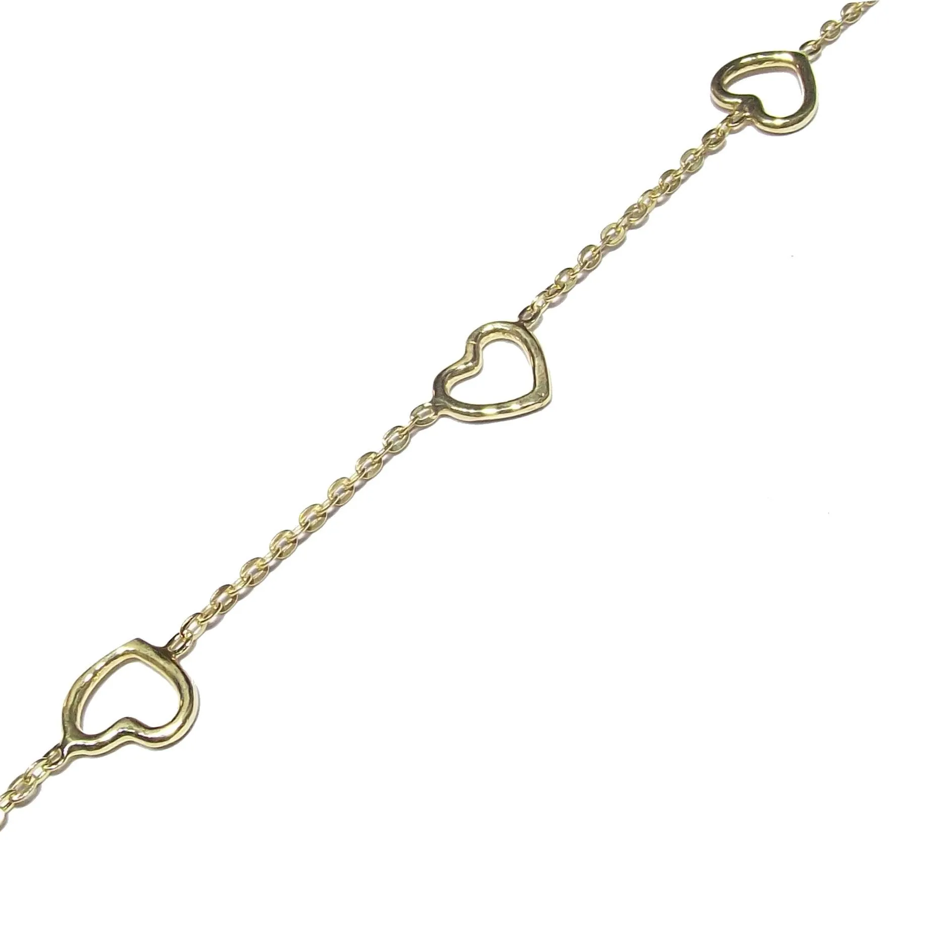 Capodagli Bracelet 5 Hearts with 925 silver thread Pvd finish yellow gold cpd-bra-arg-0001-G