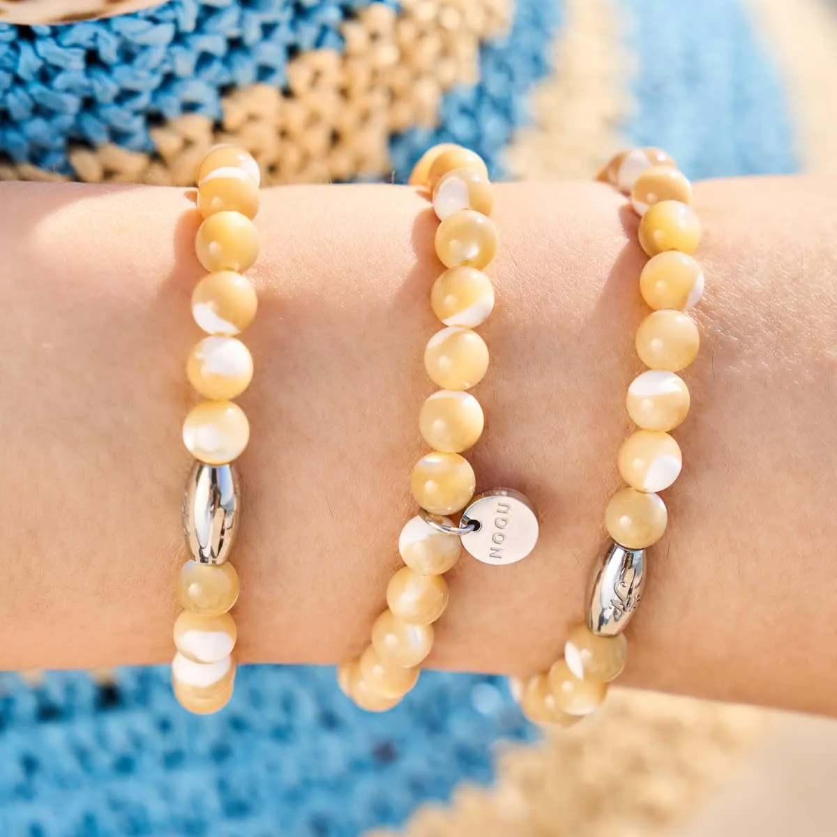 Caramel x Silver | Abalone Bracelet