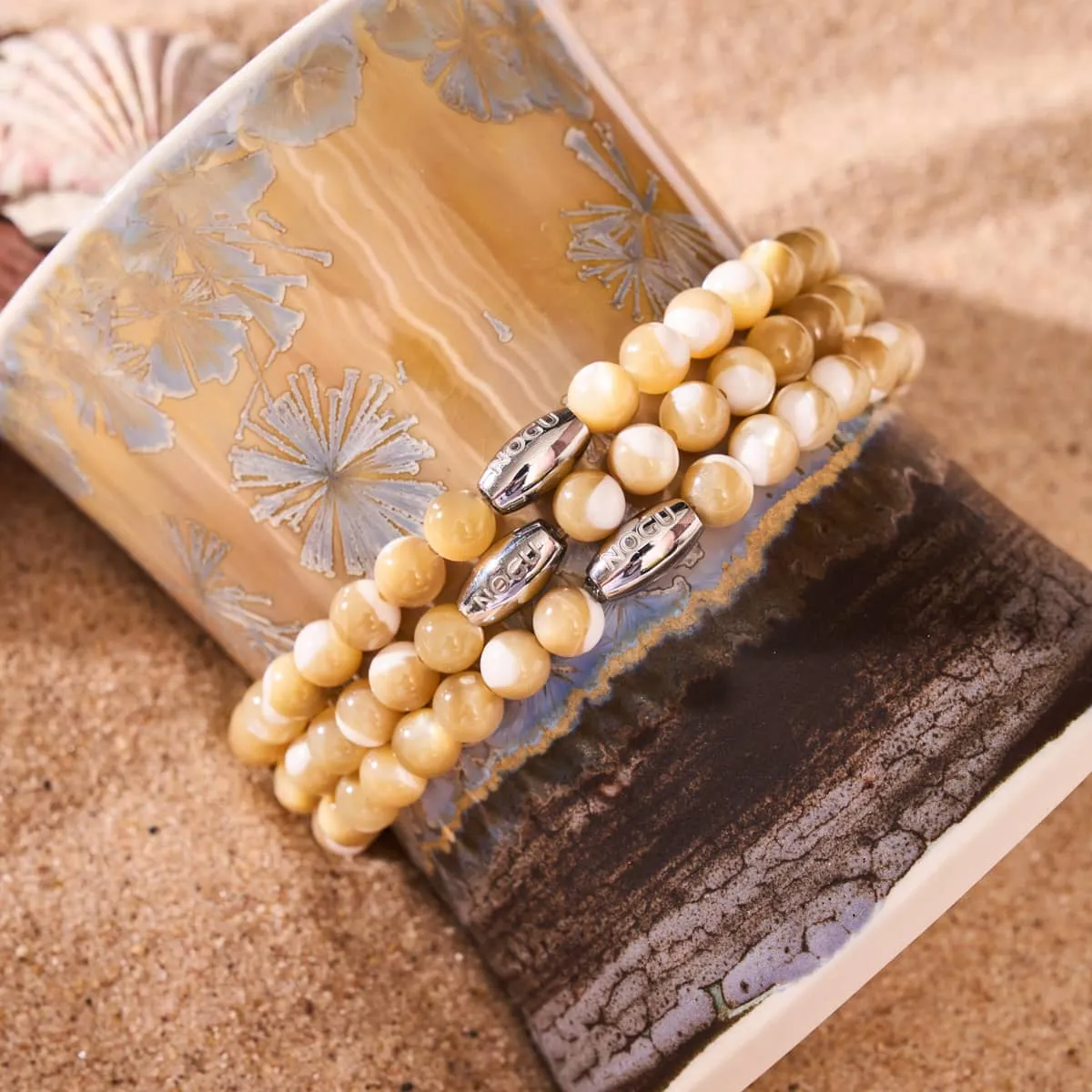 Caramel x Silver | Abalone Bracelet