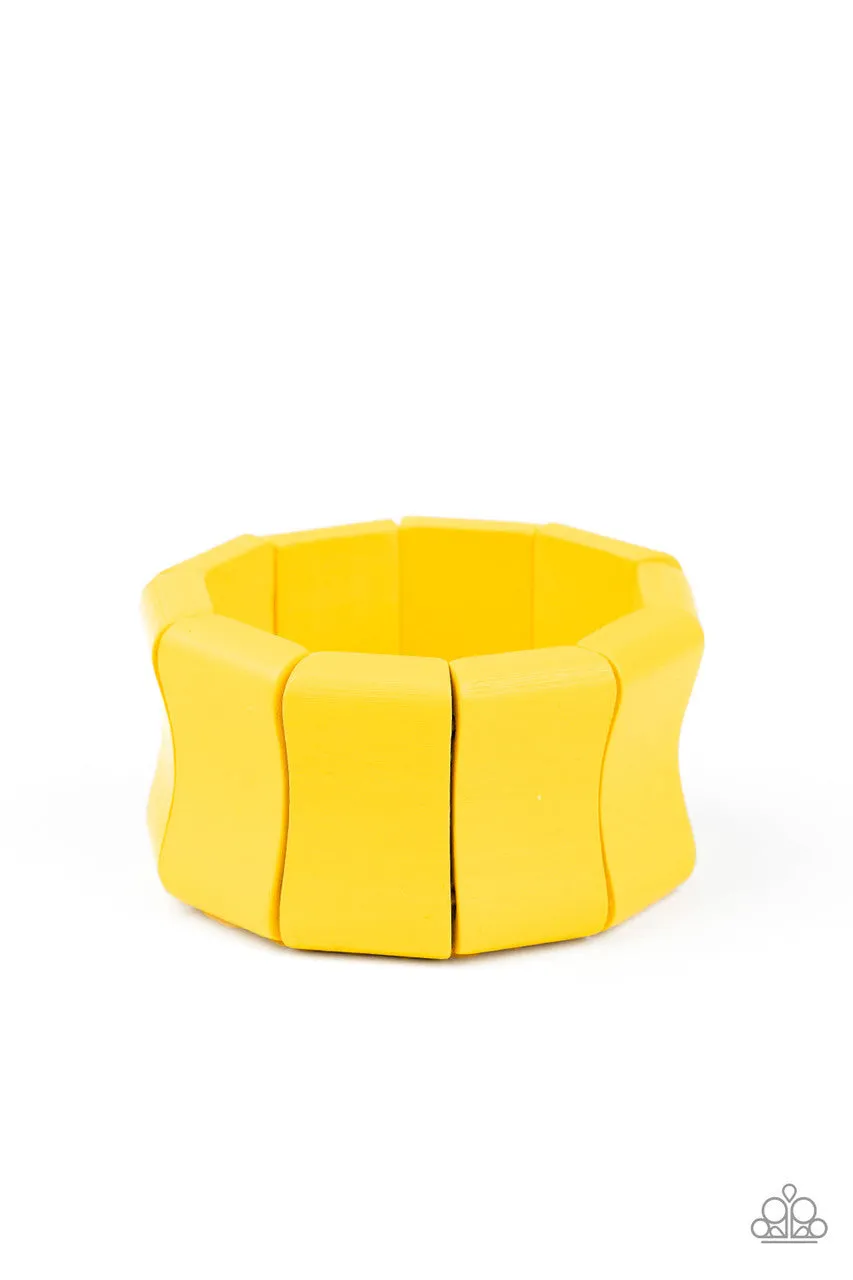 Caribbean Couture Yellow Paparazzi Bracelet
