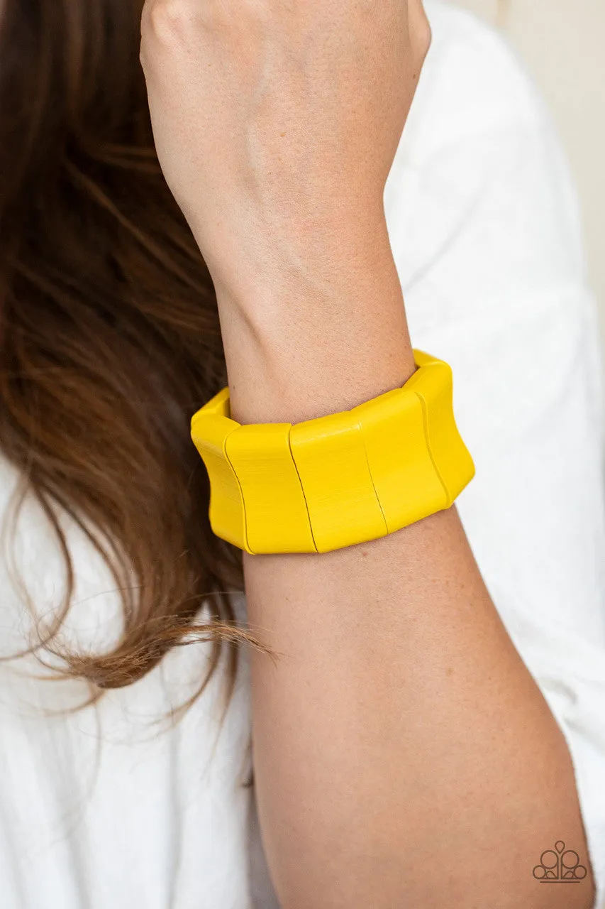 Caribbean Couture Yellow Paparazzi Bracelet